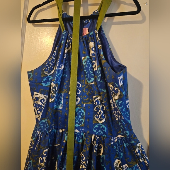 Pinup Couture Blue Tiki Harley Midi Swing Dress 2X - Picture 7 of 8